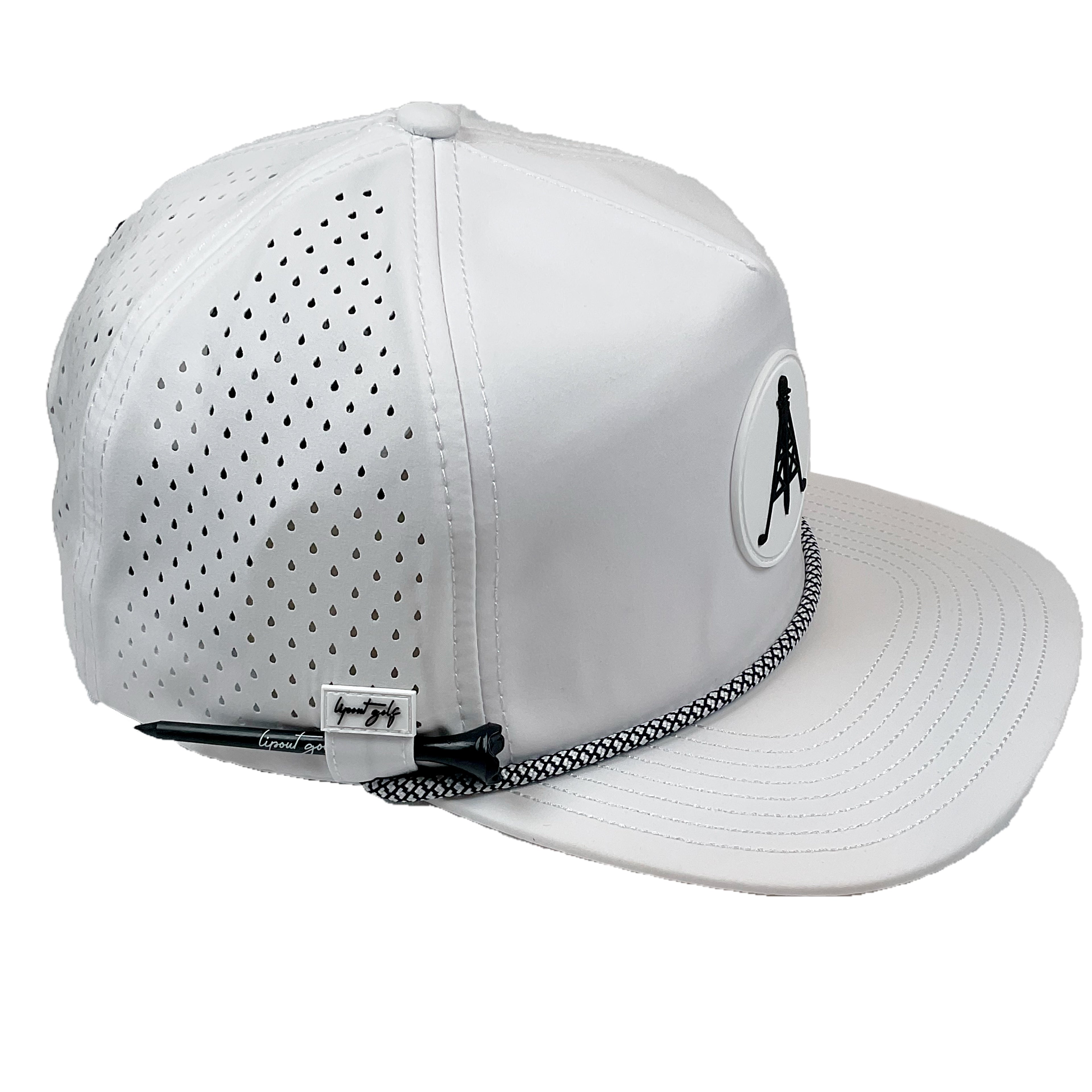 LG White Oil Rig Patch/Tee Holder Rope Cap