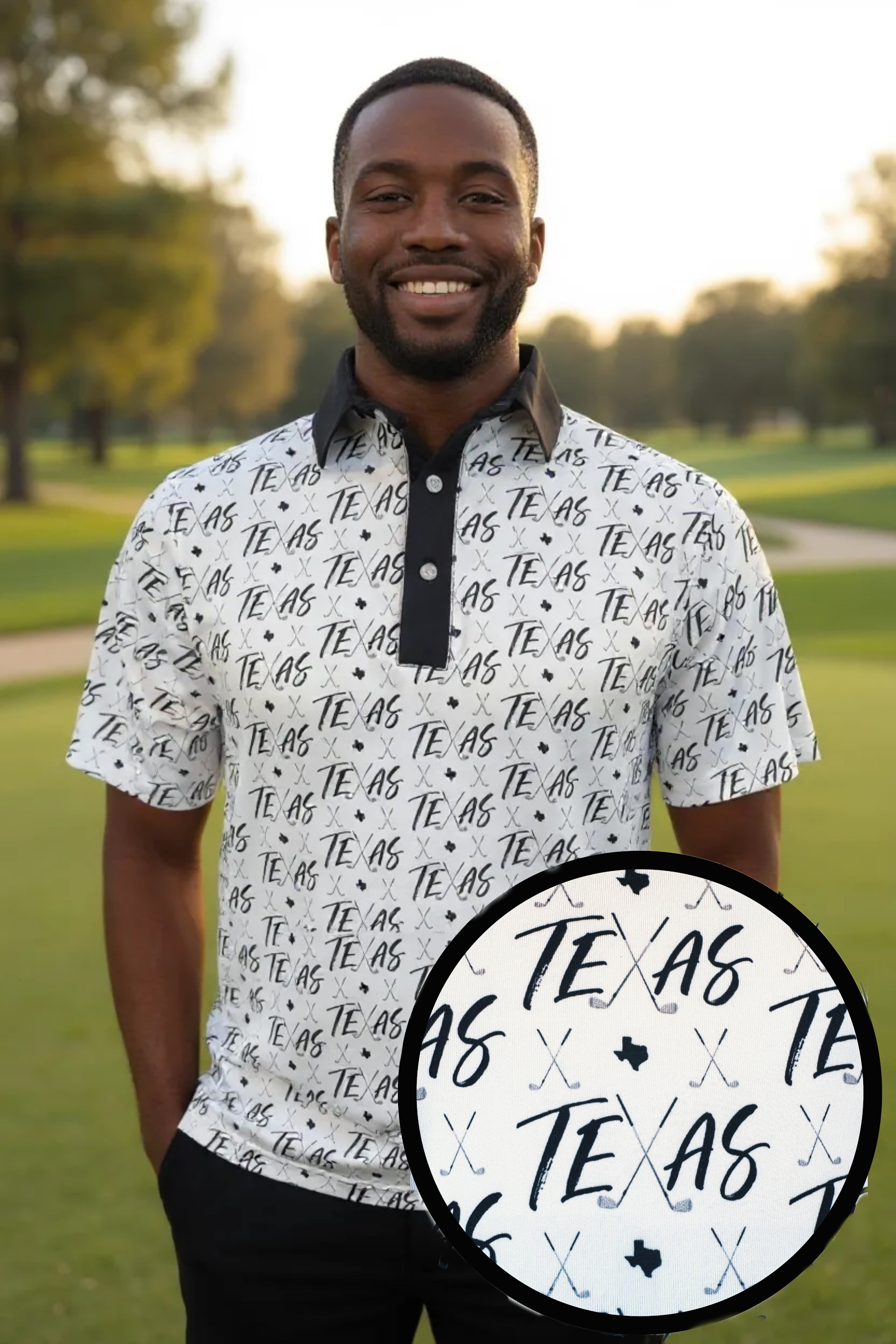 White         “Texas Wedge” Golf Polo