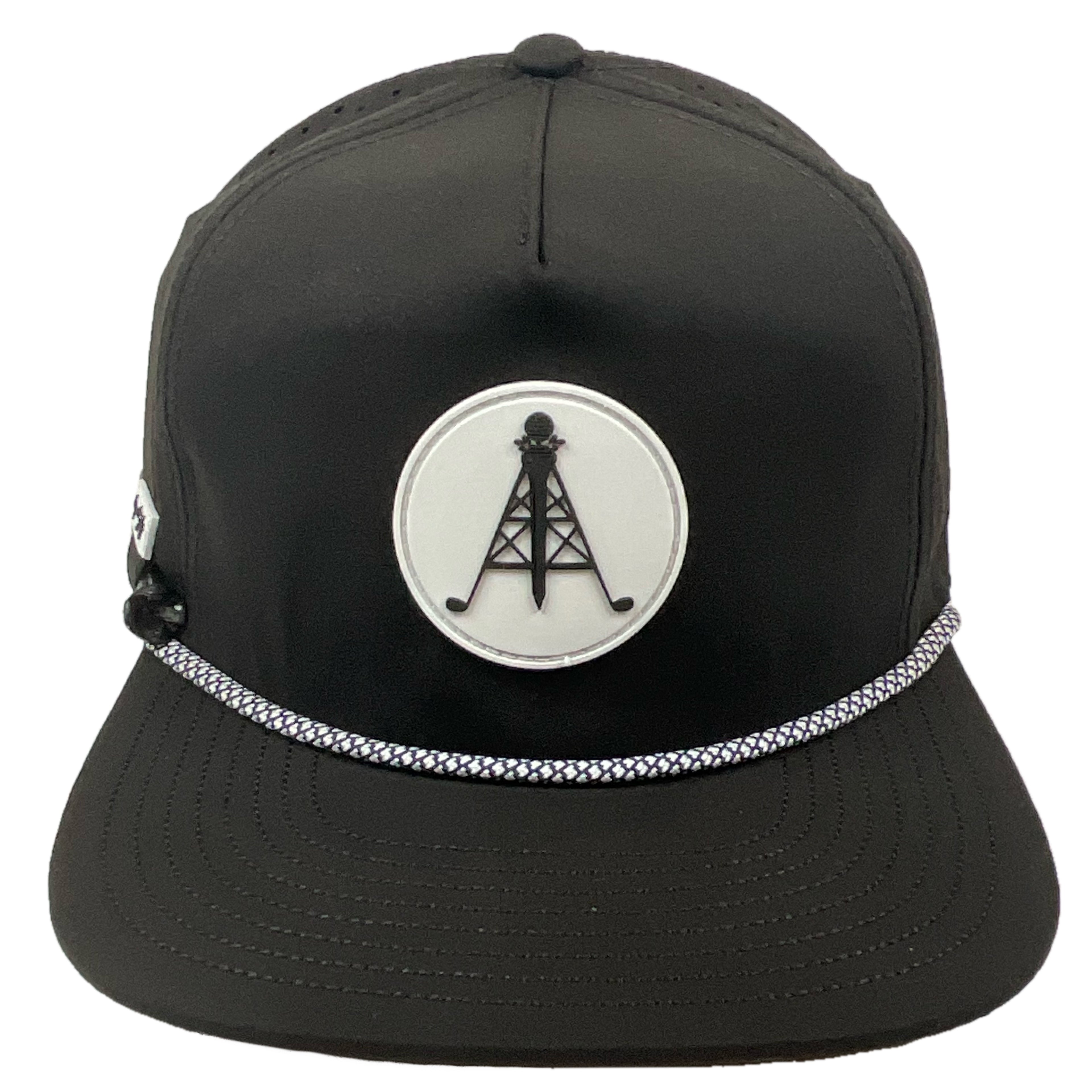 LG Black Oil Rig Patch/Tee Holder Rope Cap