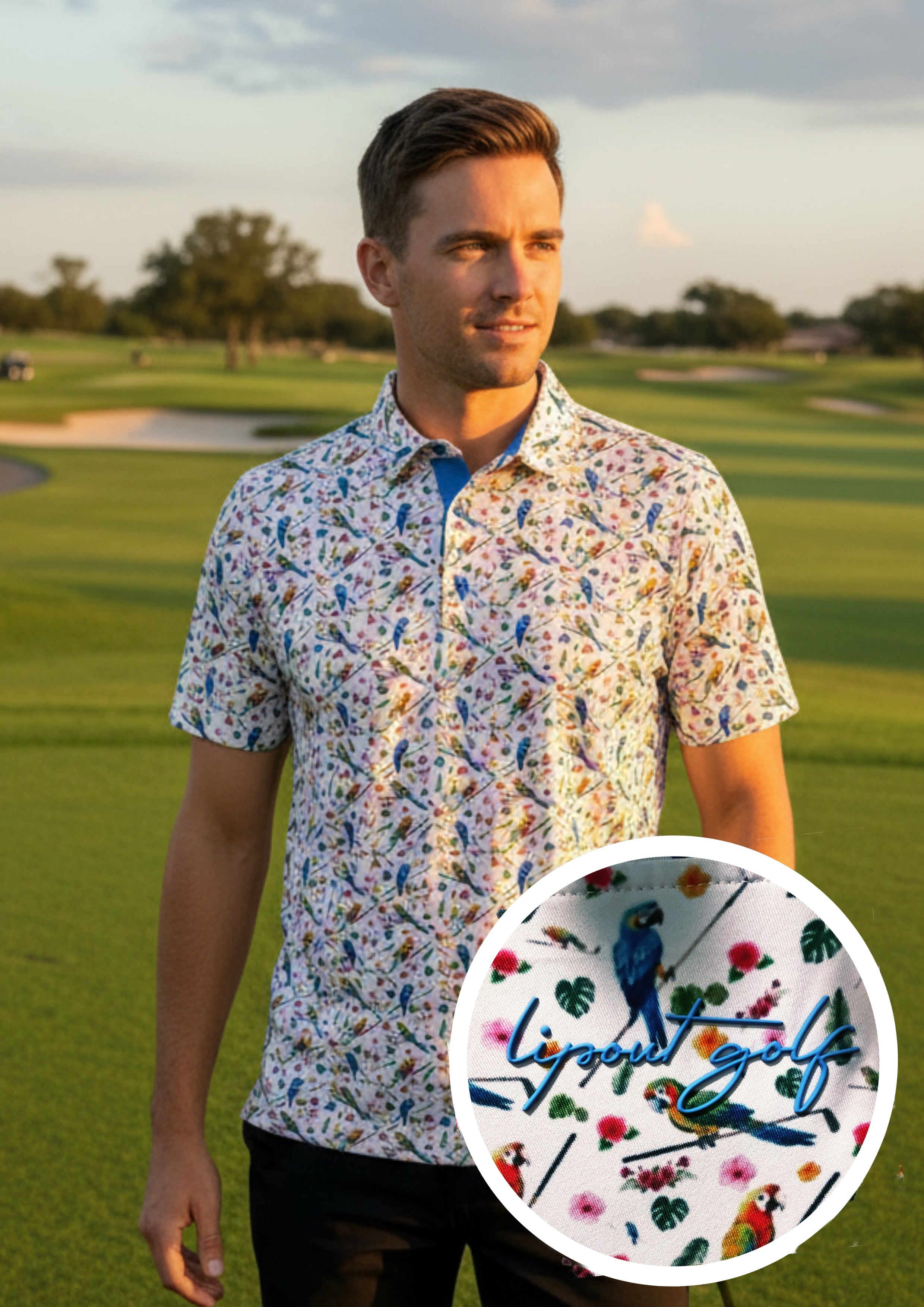 Lipout Parrot & Pitching Wedges Polo