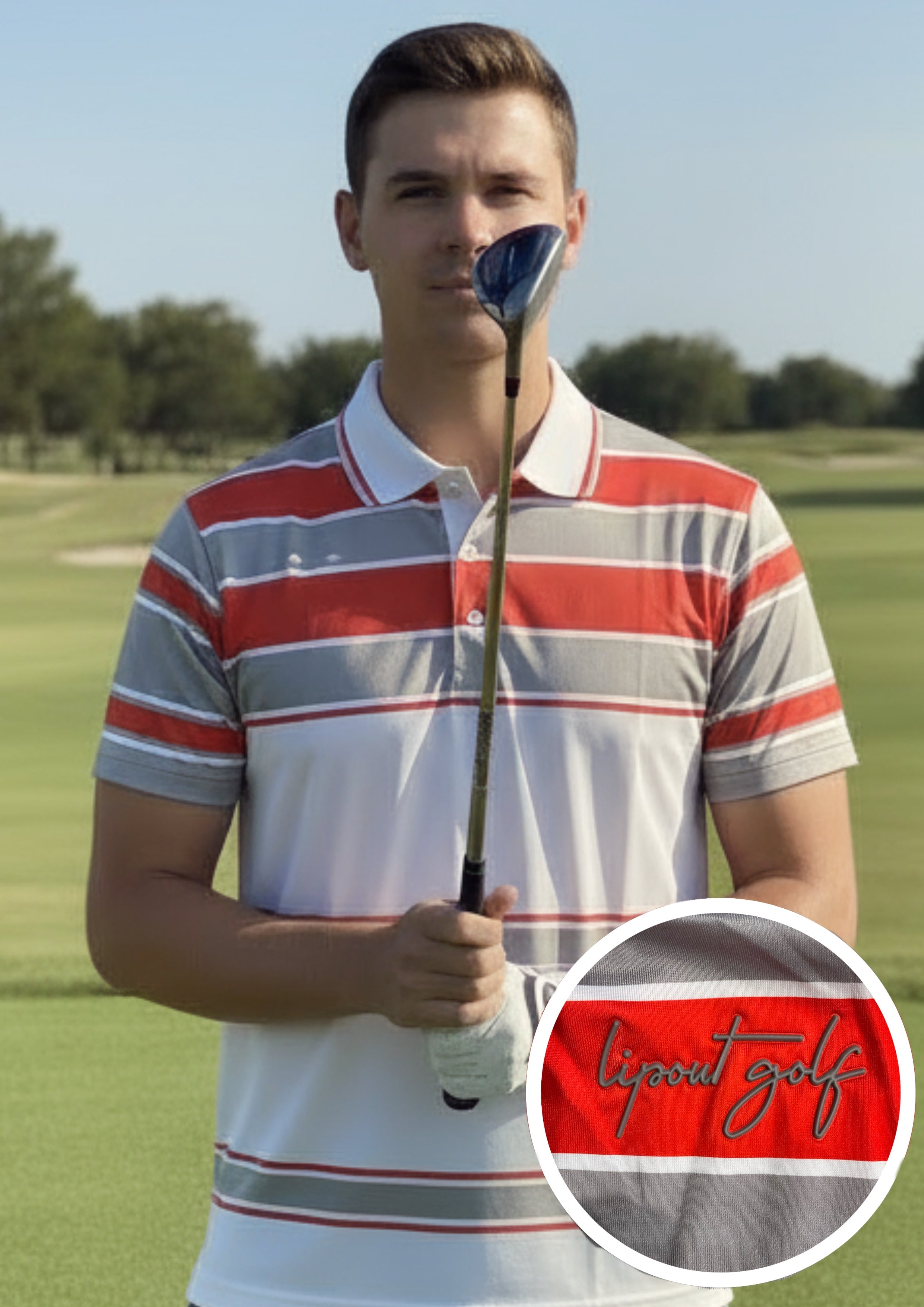Lipout Inspired Red Polo